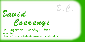 david cserenyi business card
