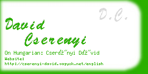 david cserenyi business card